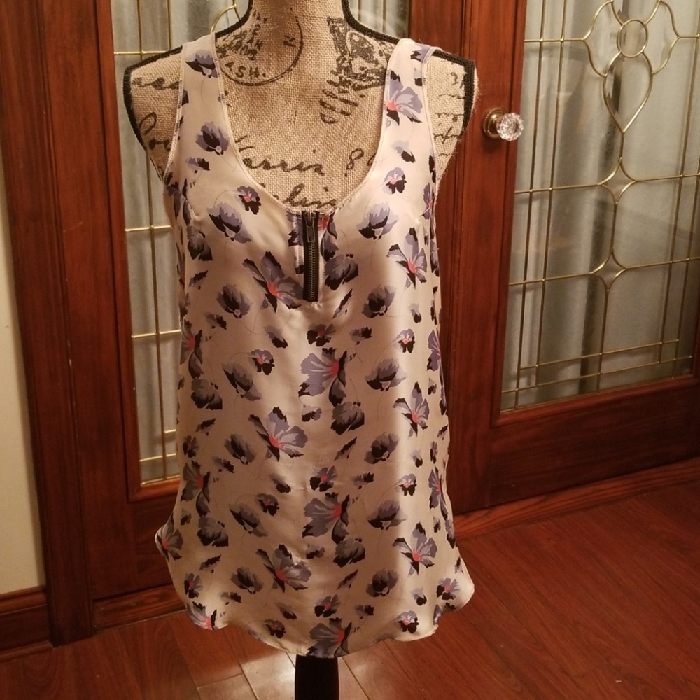 Floral Silk Tank Top / Blouse